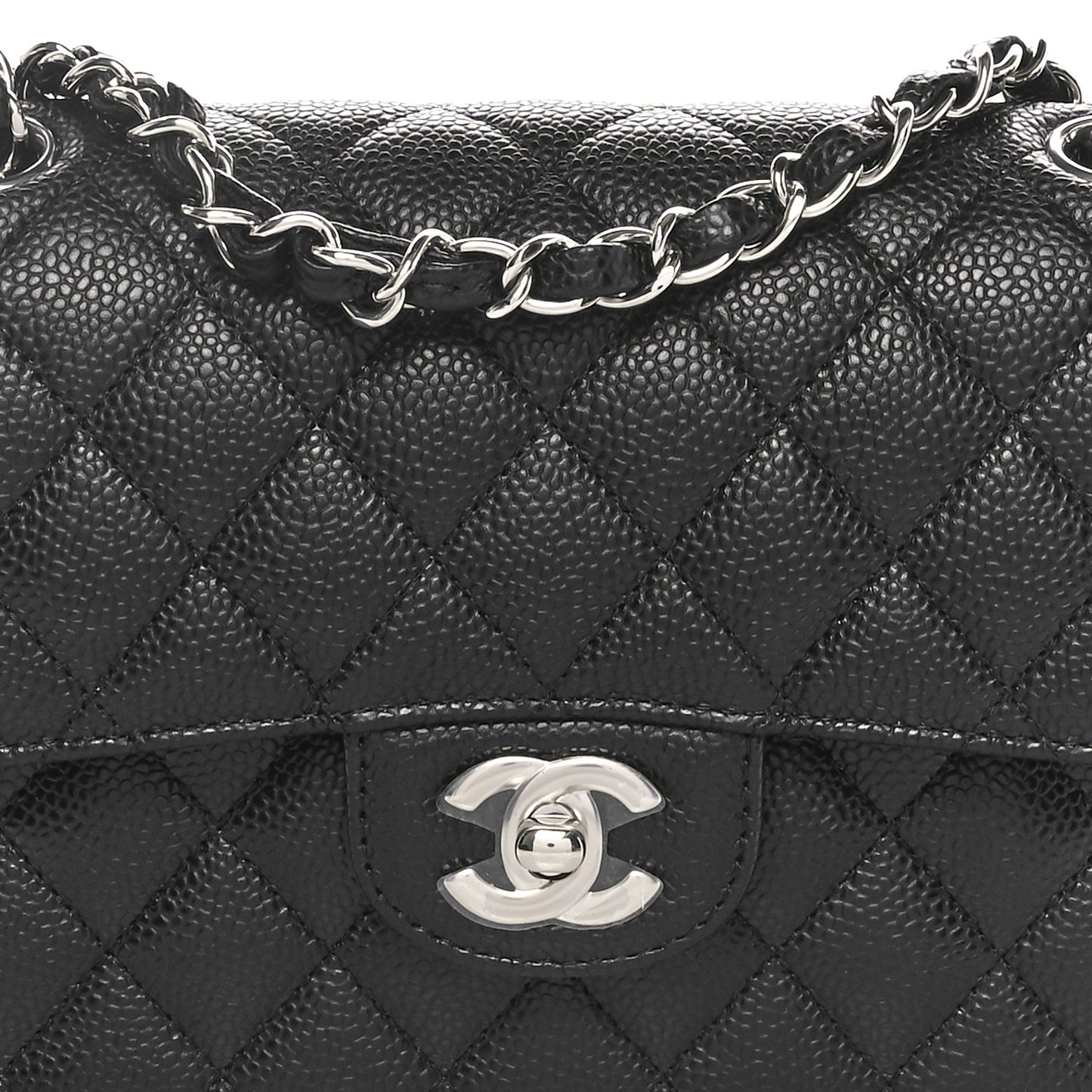 Caviar Quilted Small Double Flap Black