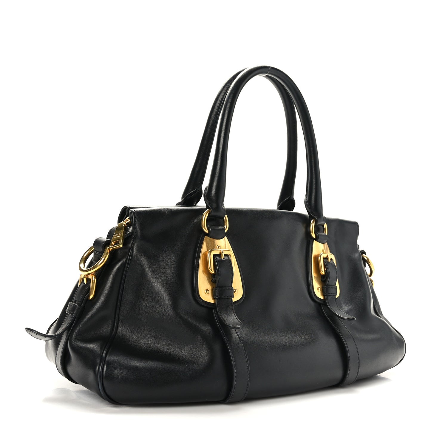 Soft Calf Shopping Satchel Black