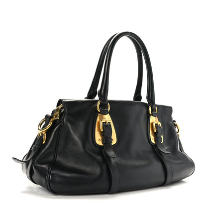 Prada Soft Calf Shopping Satchel Black 3 of 8