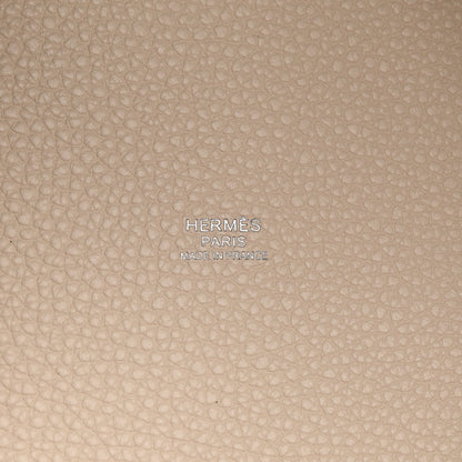 Hermes Taurillon Clemence Casaque Picotin Lock 22 Gold Etoupe Nata 6 of 10