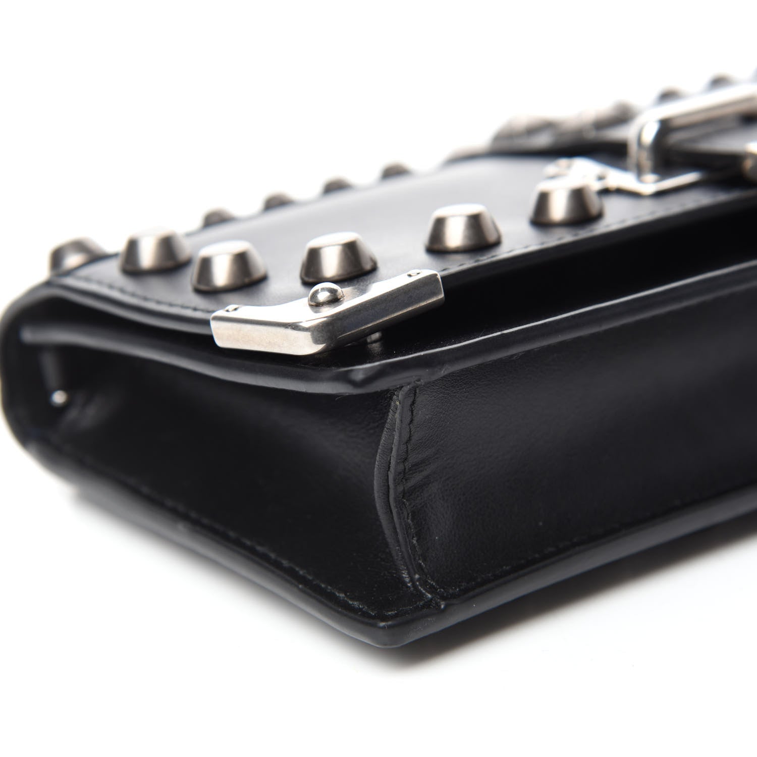 Prada City Calfskin Cahier Studded Mini Bag Black 6 of 11