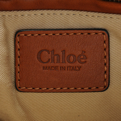 Chloe Suede Calfskin Braided Medium Marcie Satchel Caramel 6 of 7