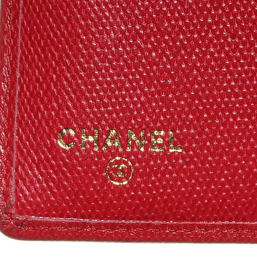 Chanel Textured Calfskin Large Yen Wallet Red 10 of 13
