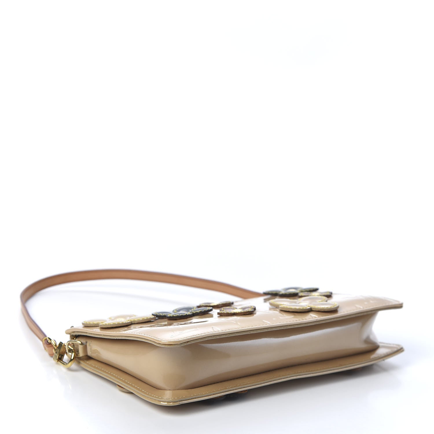 Louis Vuitton Vernis Lexington Fleurs Pochette Beige 3 of 9