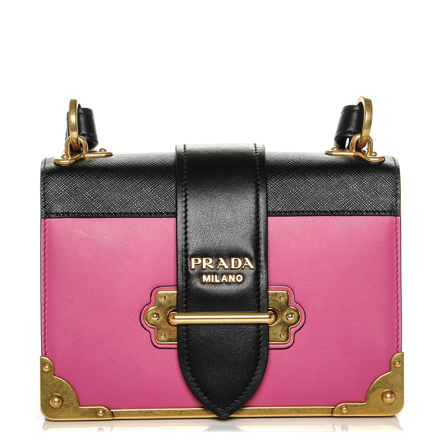 Prada City Calf Saffiano Cahier Bag Fuxia Black 1 of 6