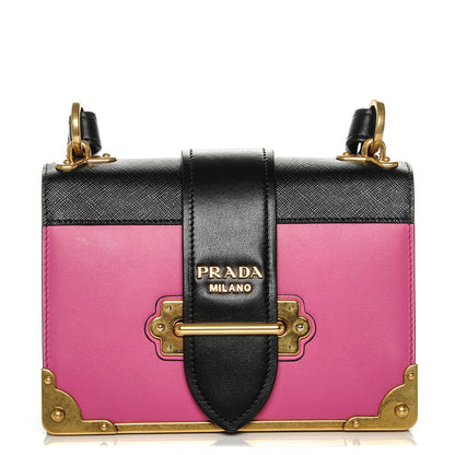 Prada City Calf Saffiano Cahier Bag Fuxia Black 1 of 6