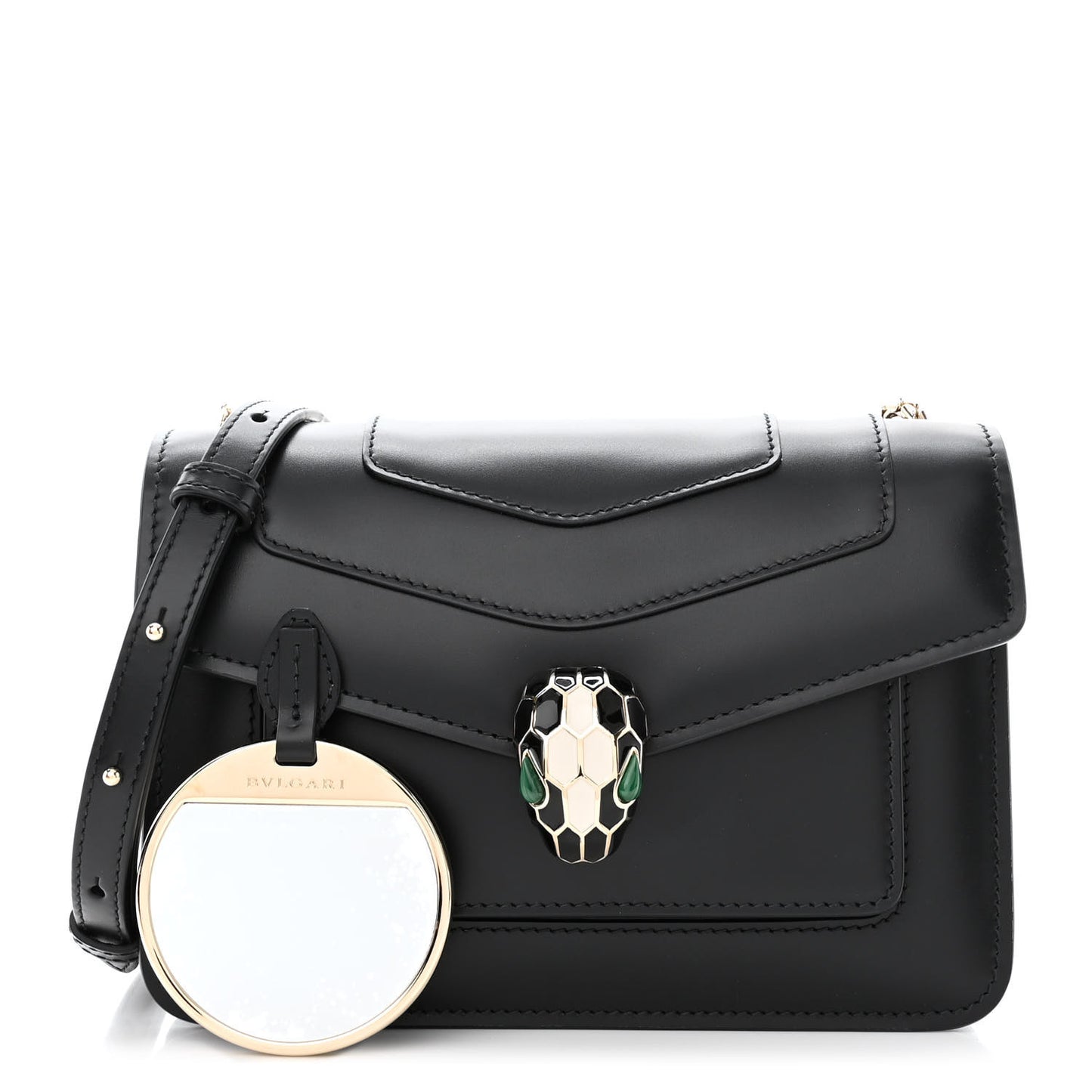 Calfskin Serpenti Forever Crossbody Bag Black