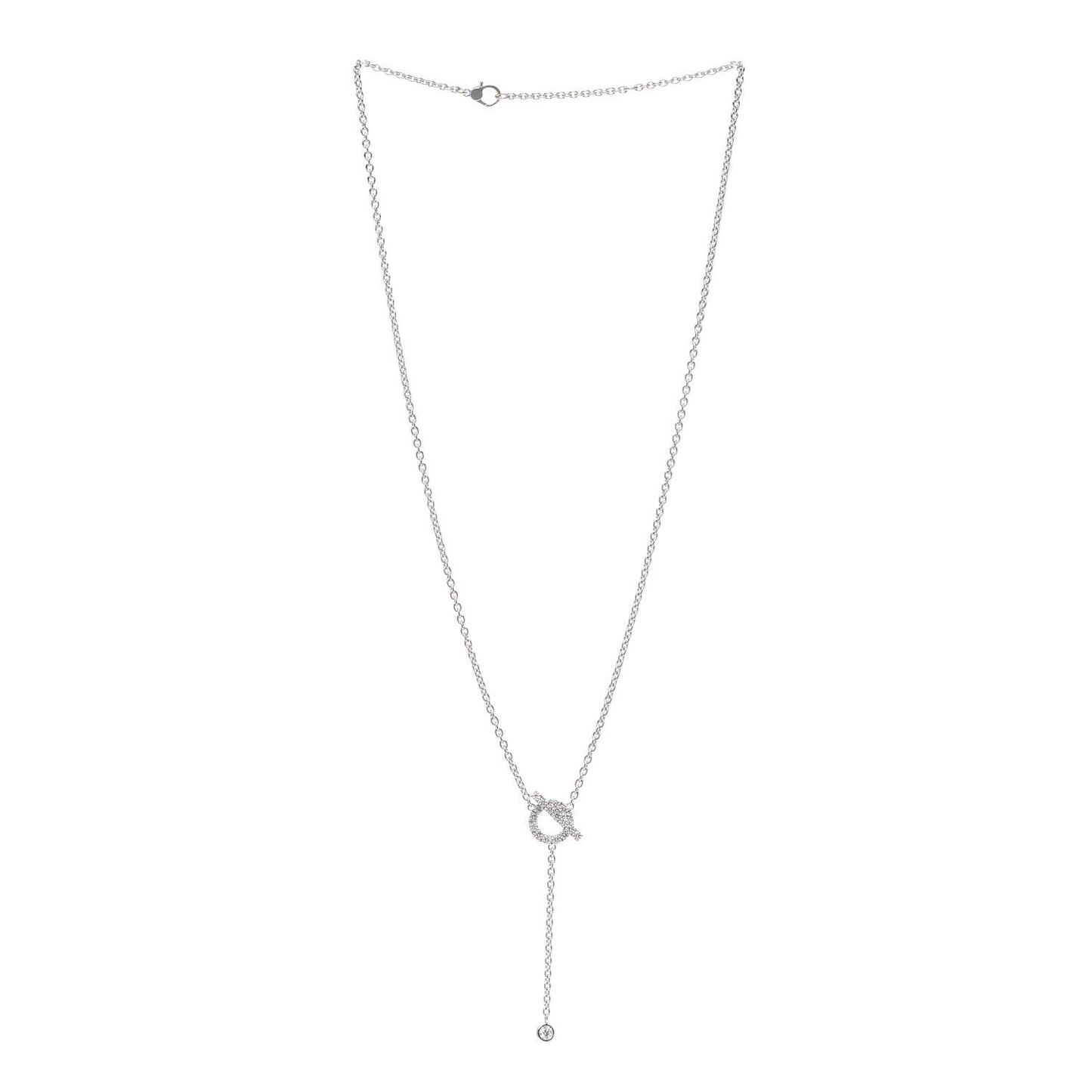 18K White Gold Diamond Finesse Lariat Necklace
