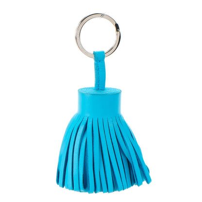 Hermes Lambskin Carmen Tassel Key Holder Bleu Azteque 1 of 5