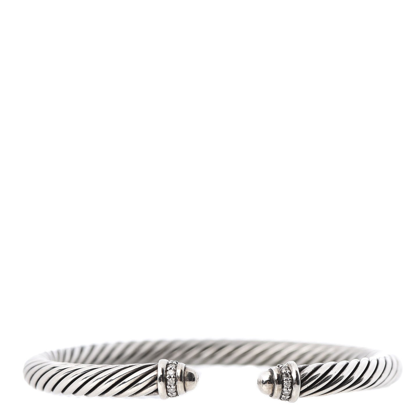 Sterling Silver Diamond 5mm Cable Classics Dome Bracelet