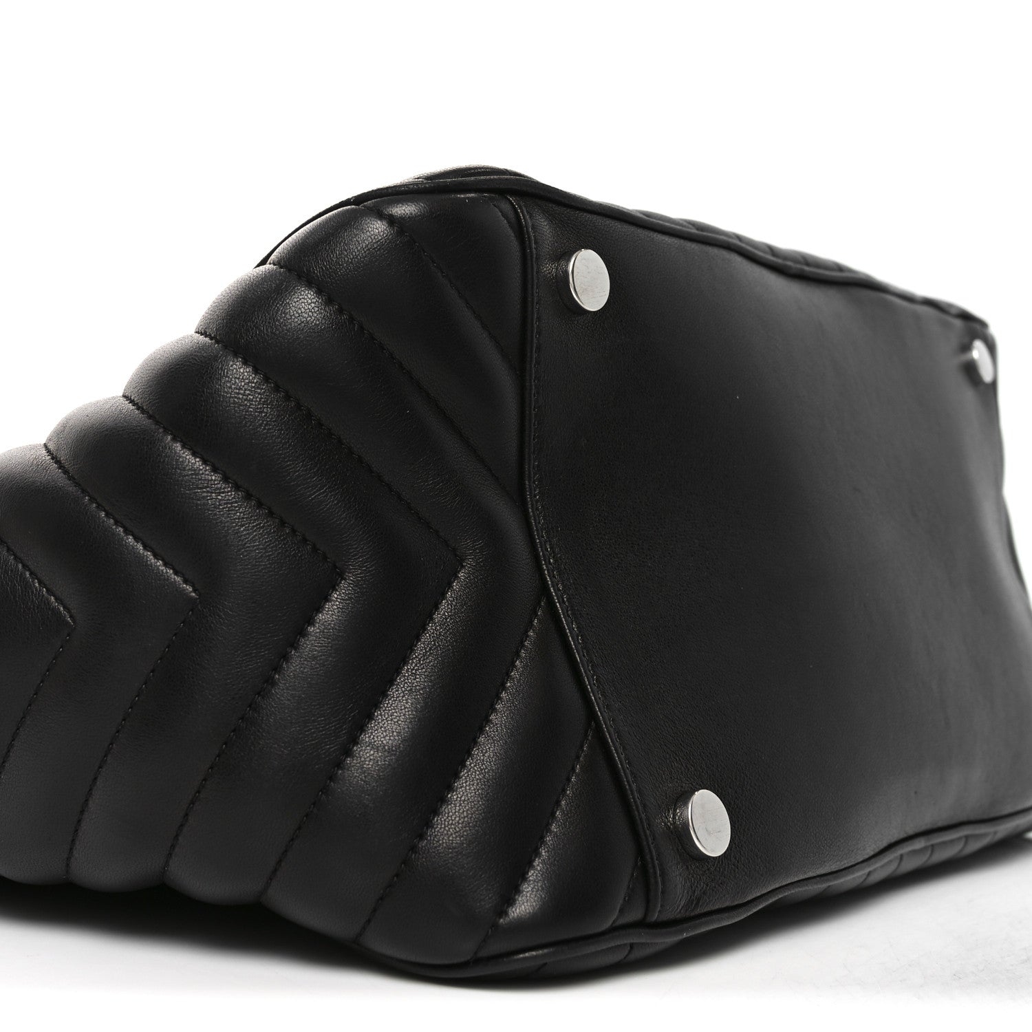 Saint Laurent Lambskin Mixed Matelasse Joan Bowling Bag Black 9 of 10