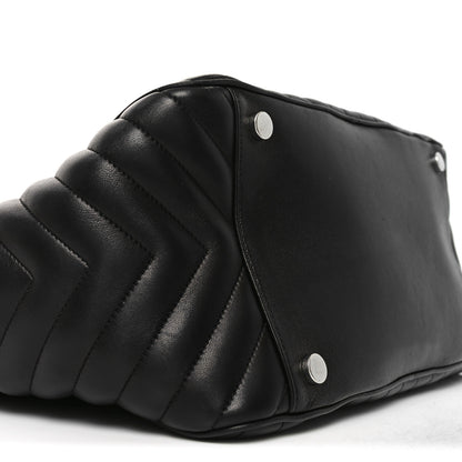 Saint Laurent Lambskin Mixed Matelasse Joan Bowling Bag Black 9 of 10