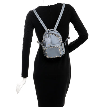 Valentino Garavani Calfskin Mini Rockstud Backpack Light Blue 2 of 8