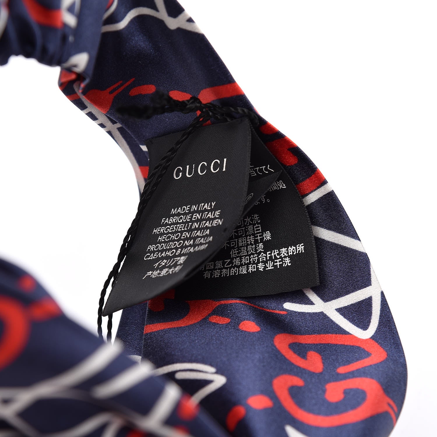 Gucci Silk GucciGhost Stars Print Duchesse Headband Sapphire Red 5 of 5