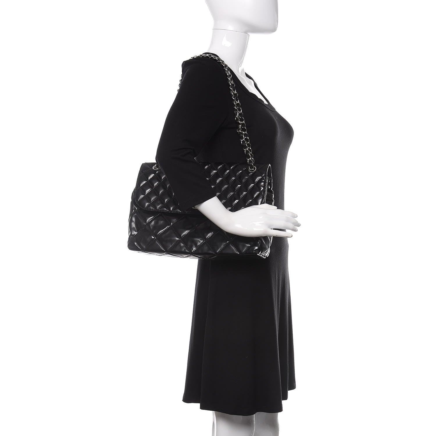 Chanel Vinyl Quilted In the Business Flap Bag Black 2 of 11