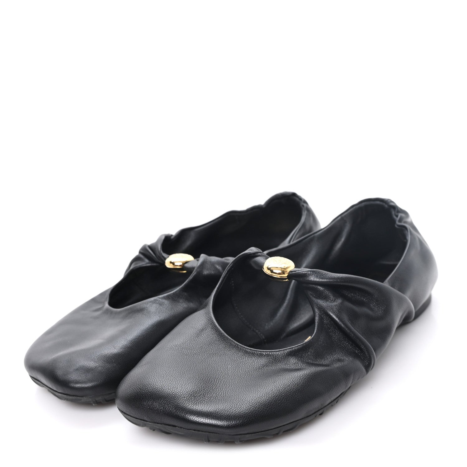 Loewe Lambskin Pebble Ballerina Flats 35 Black 4 of 8