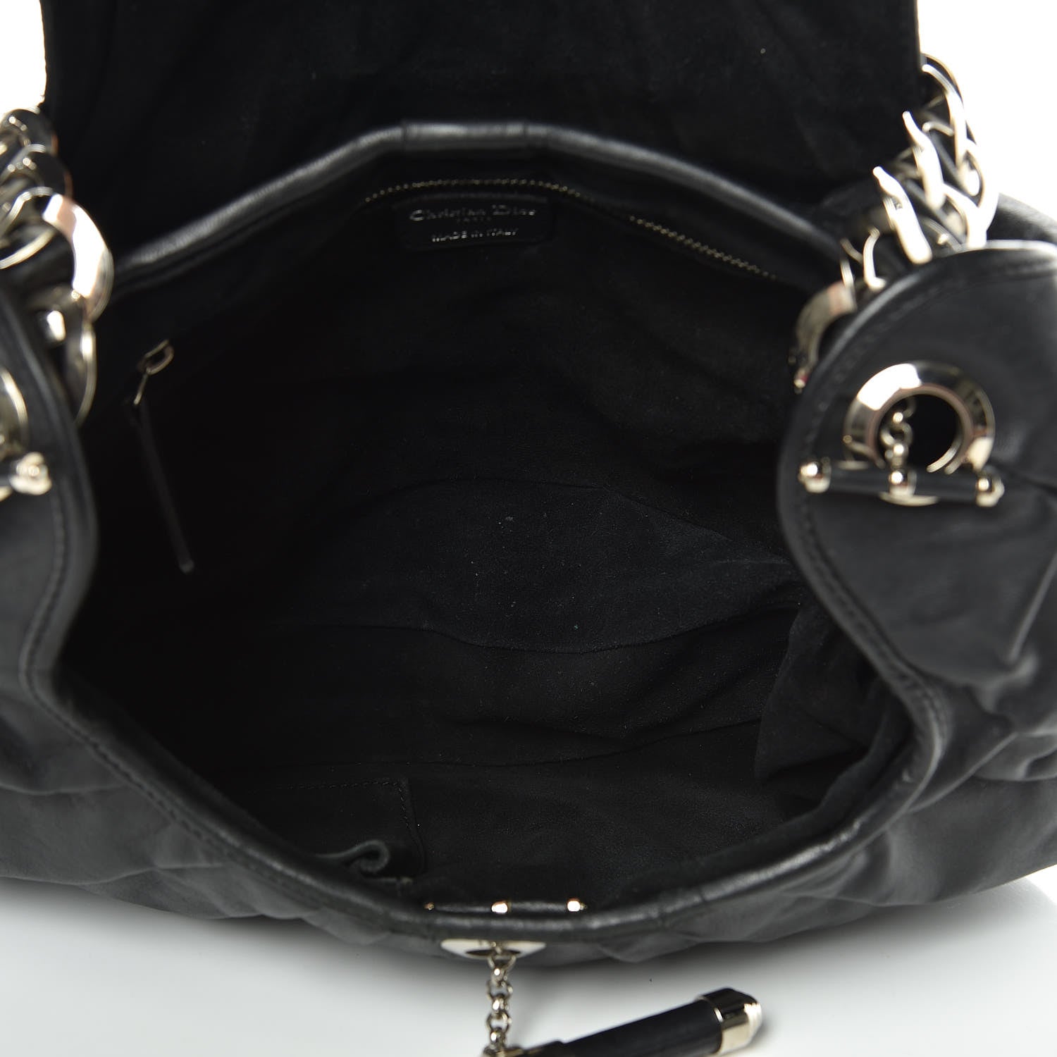Christian Dior CHRISTIAN DIOR Lambskin Jazzclub Shoulder Bag Black 7 of 13