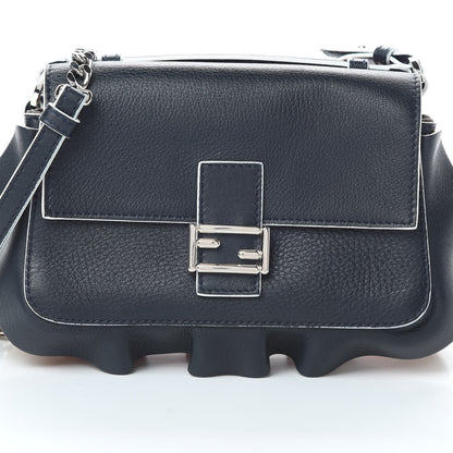 Fendi Vitello Dolce Waves Tri-Color Micro Double Baguette Blue Notte Chantilly 9 of 12