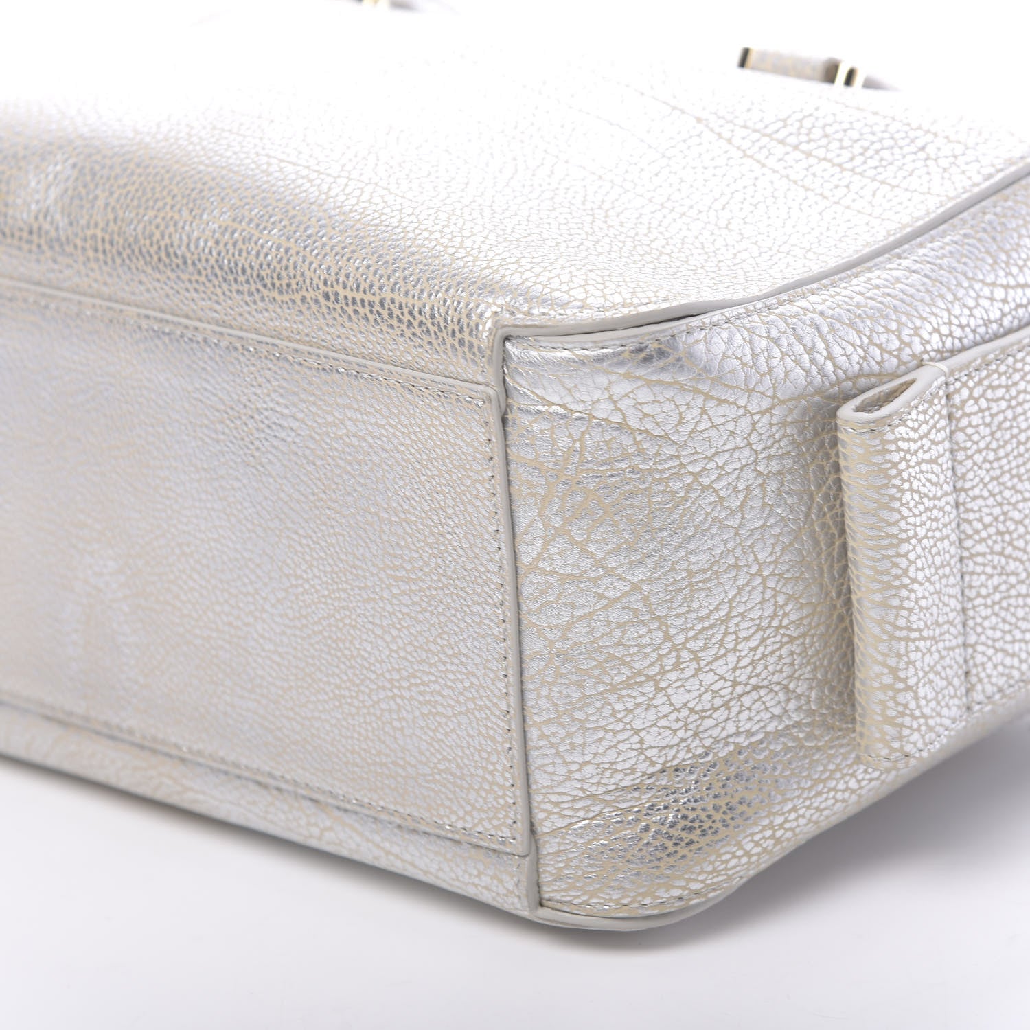 Delvaux Metallic Crispy Calfskin Cool Box Satchel Antique Silver 10 of 10