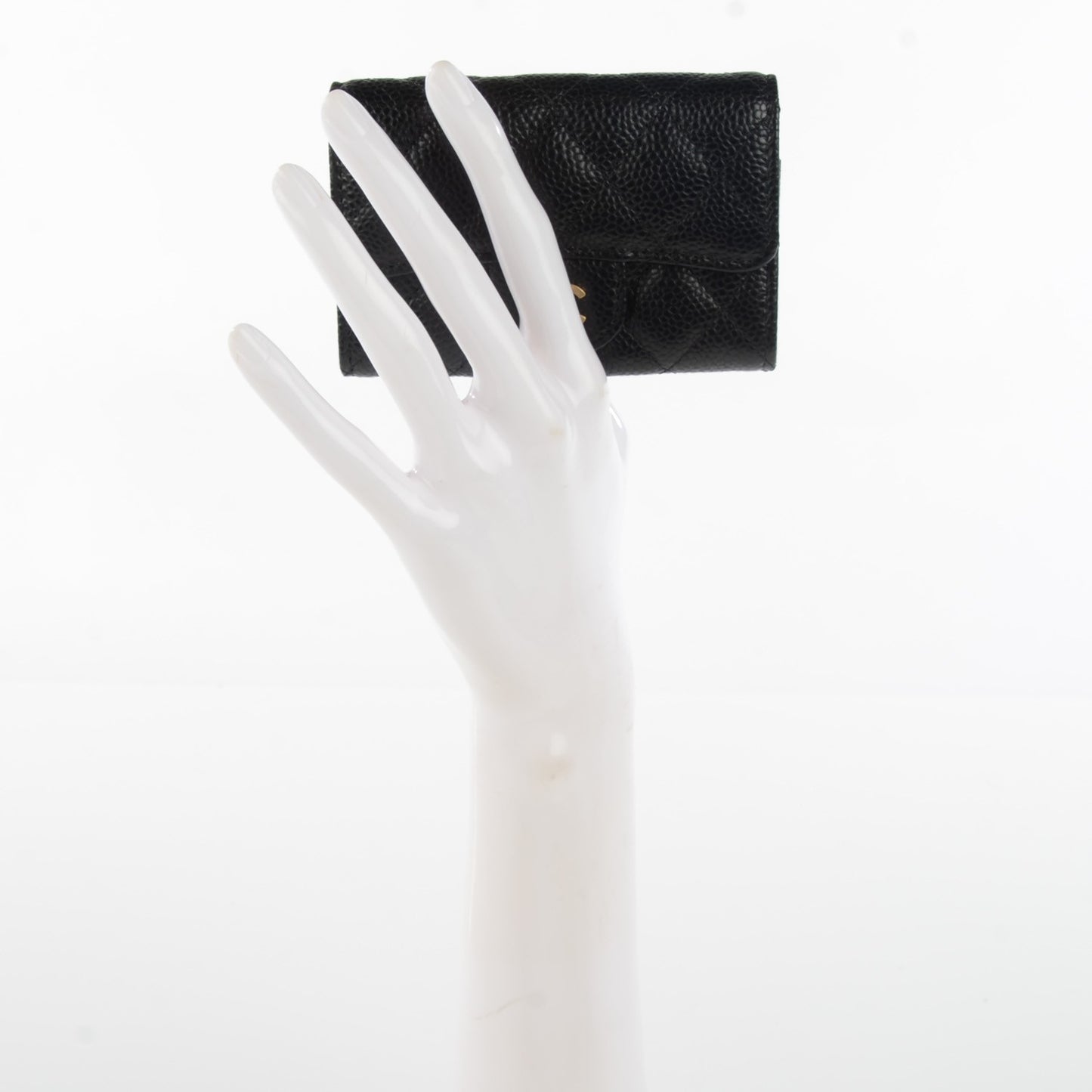 Caviar Quilted Coin Purse Black