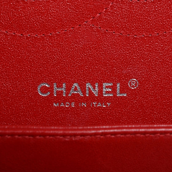 Lambskin Quilted Jumbo Double Flap Red