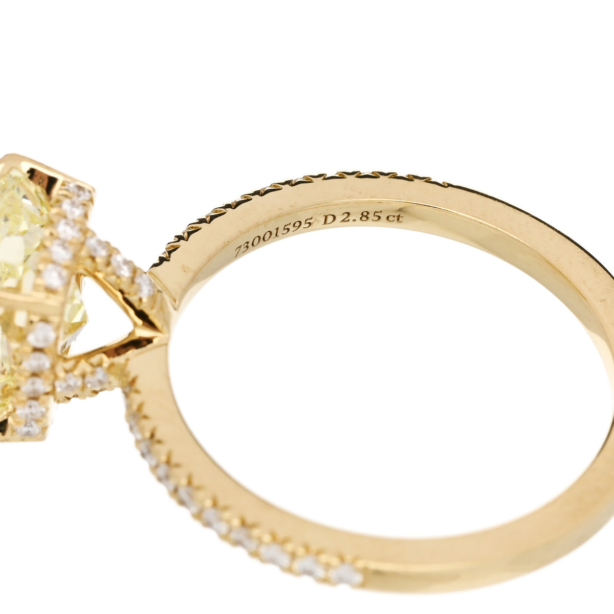 Tiffany 18K Yellow Gold Fancy Yellow Diamond 2.85ct Novo Cushion Cut Engagement Ring 50 5.5 6 of 7