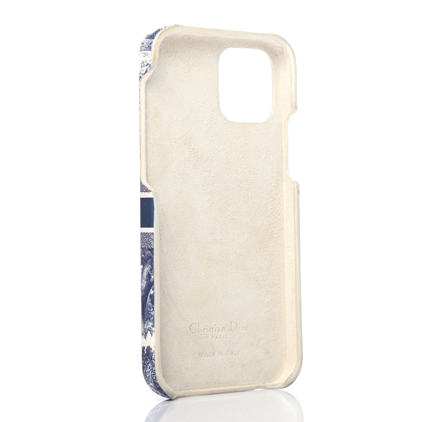 Calfskin Toile De Jouy iPhone 12 Pro Case Blue Multicolor