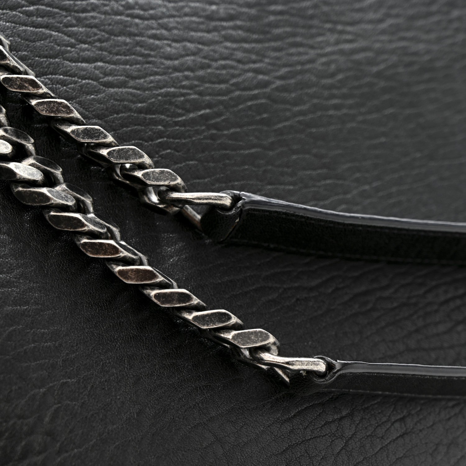 Saint Laurent Grained Lambskin Monogram Oversized Niki Chain Satchel Black 14 of 15