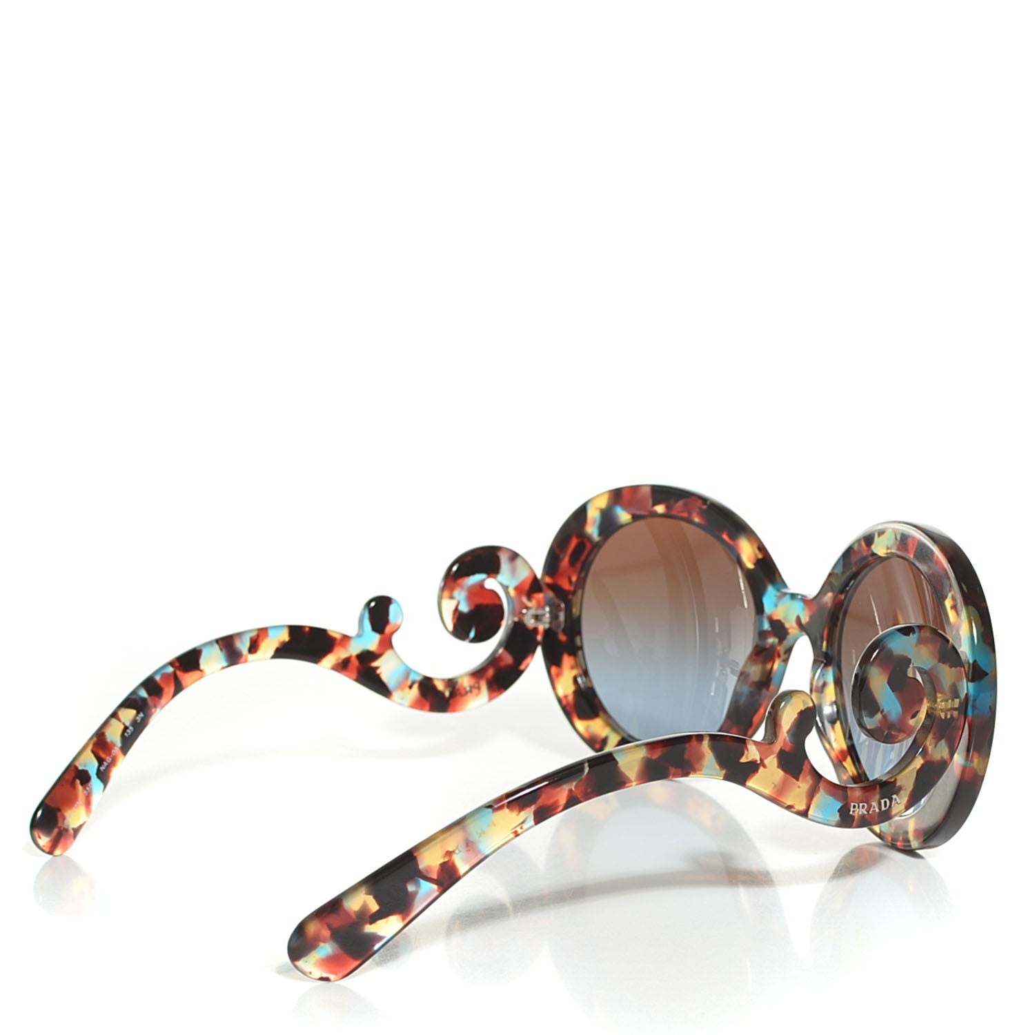 Prada Tortoise Shell Round Baroque Sunglasses SPR 27N 2 of 5