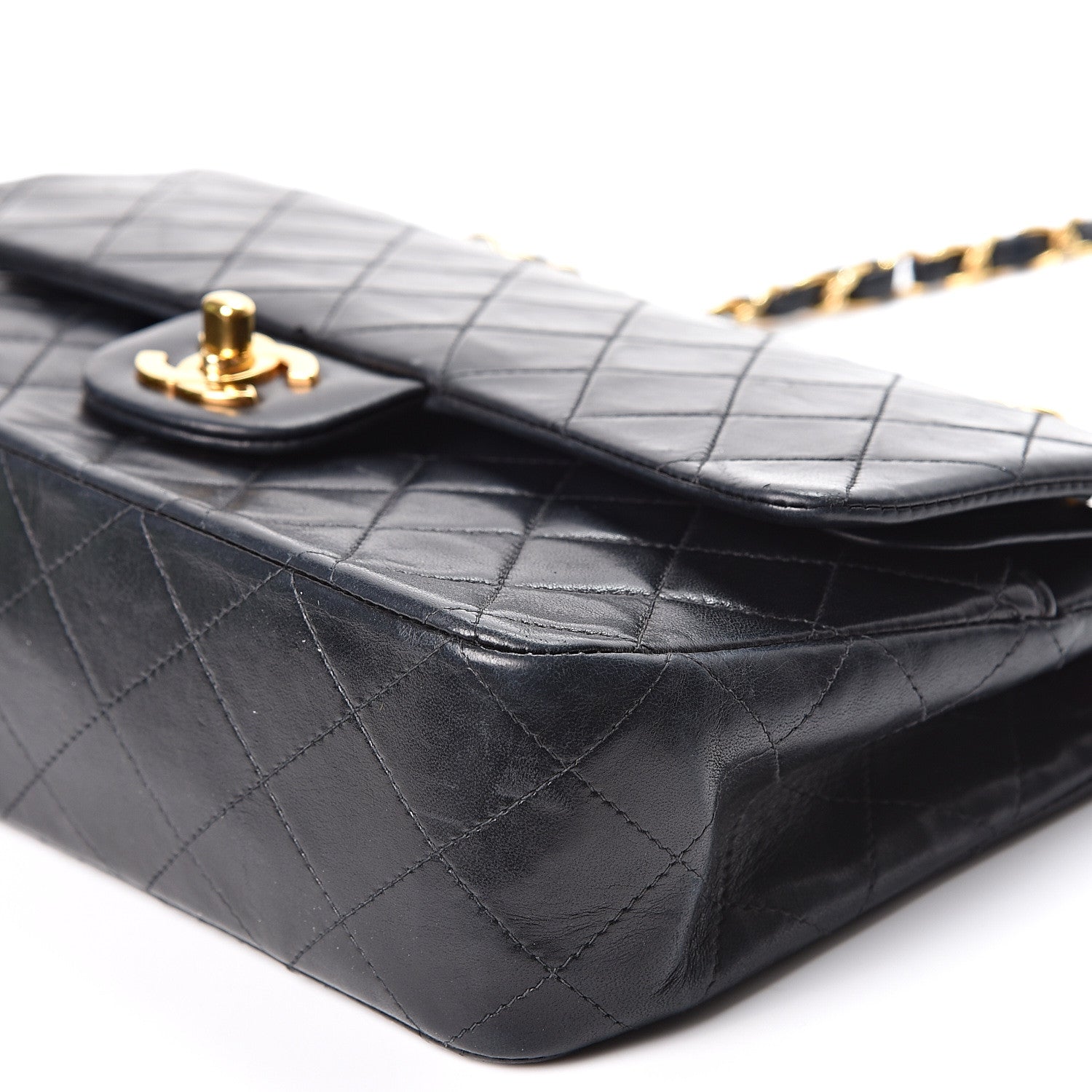 Chanel Lambskin Quilted Medium Double Flap Black 11 of 13