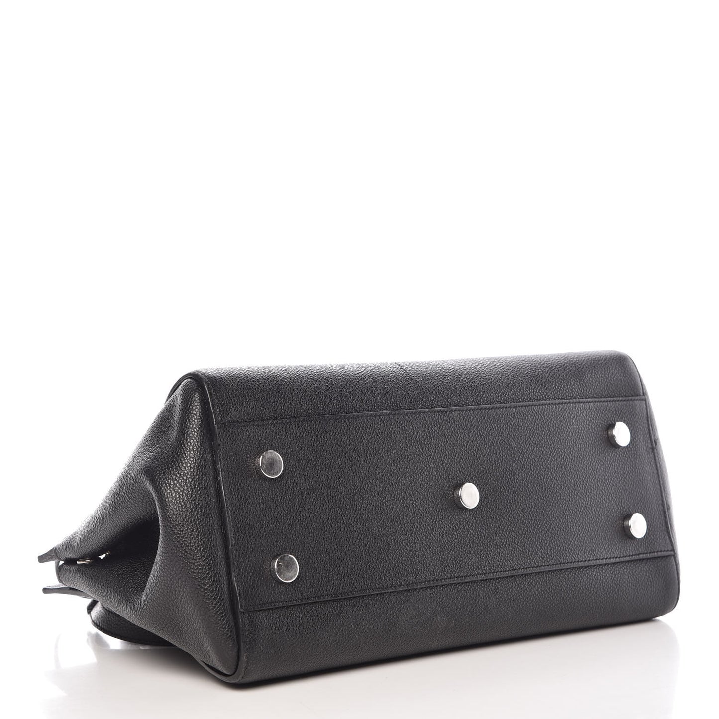 Grained Calfskin Small Cabas Rive Gauche Black