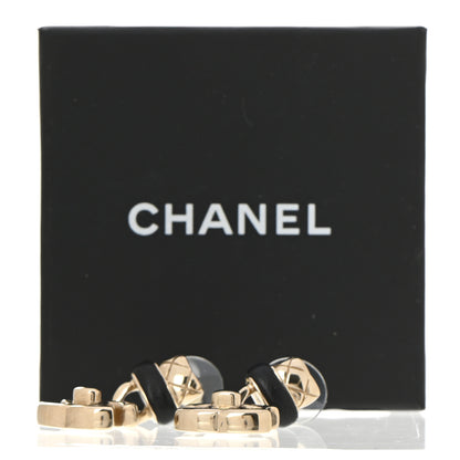 Chanel Lambskin CC Turnlock Drop Earrings Gold Black 5 of 6