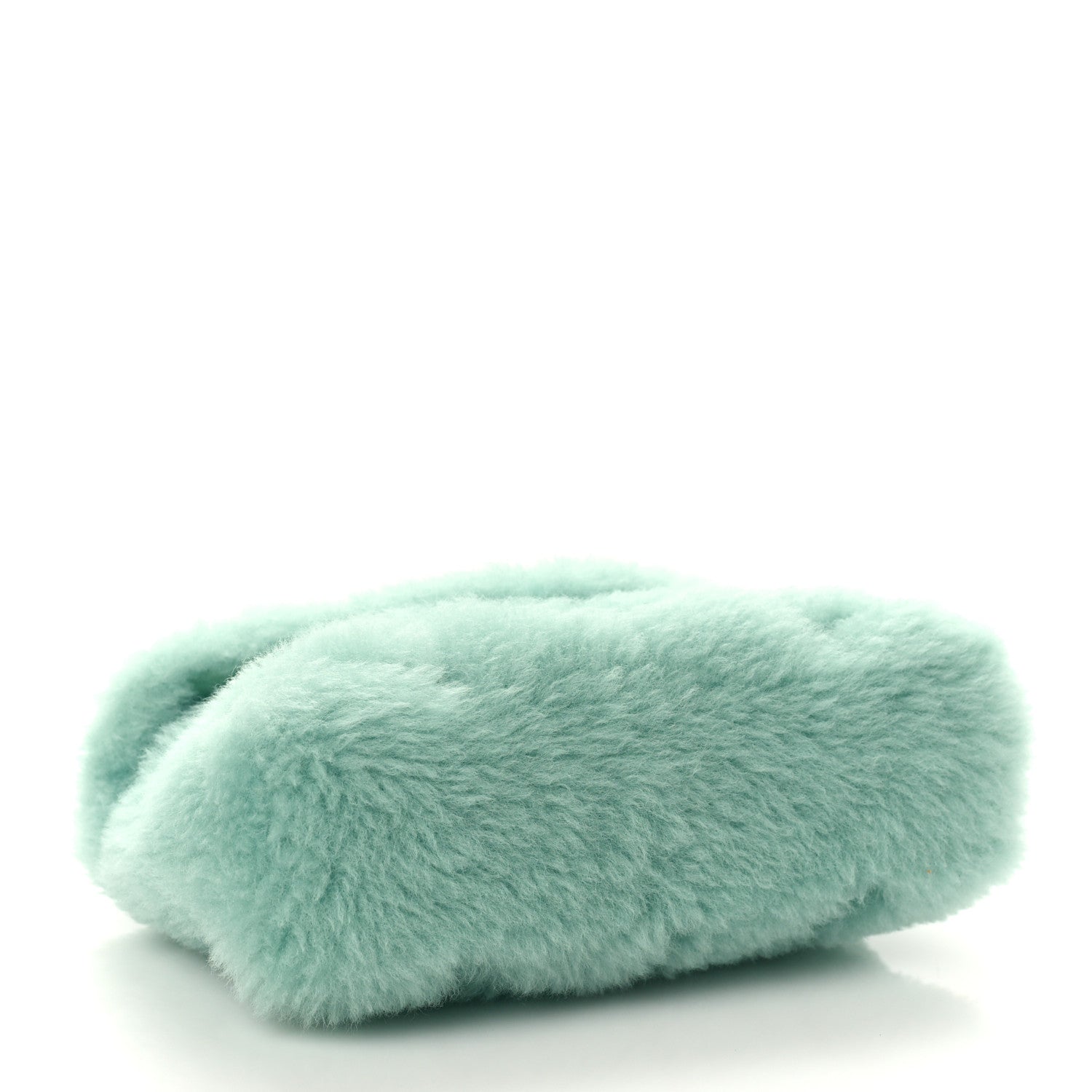 Saint Laurent Shearling Quilted Monogram Loulou Puffer Pouch Clutch Iced Mint 5 of 10