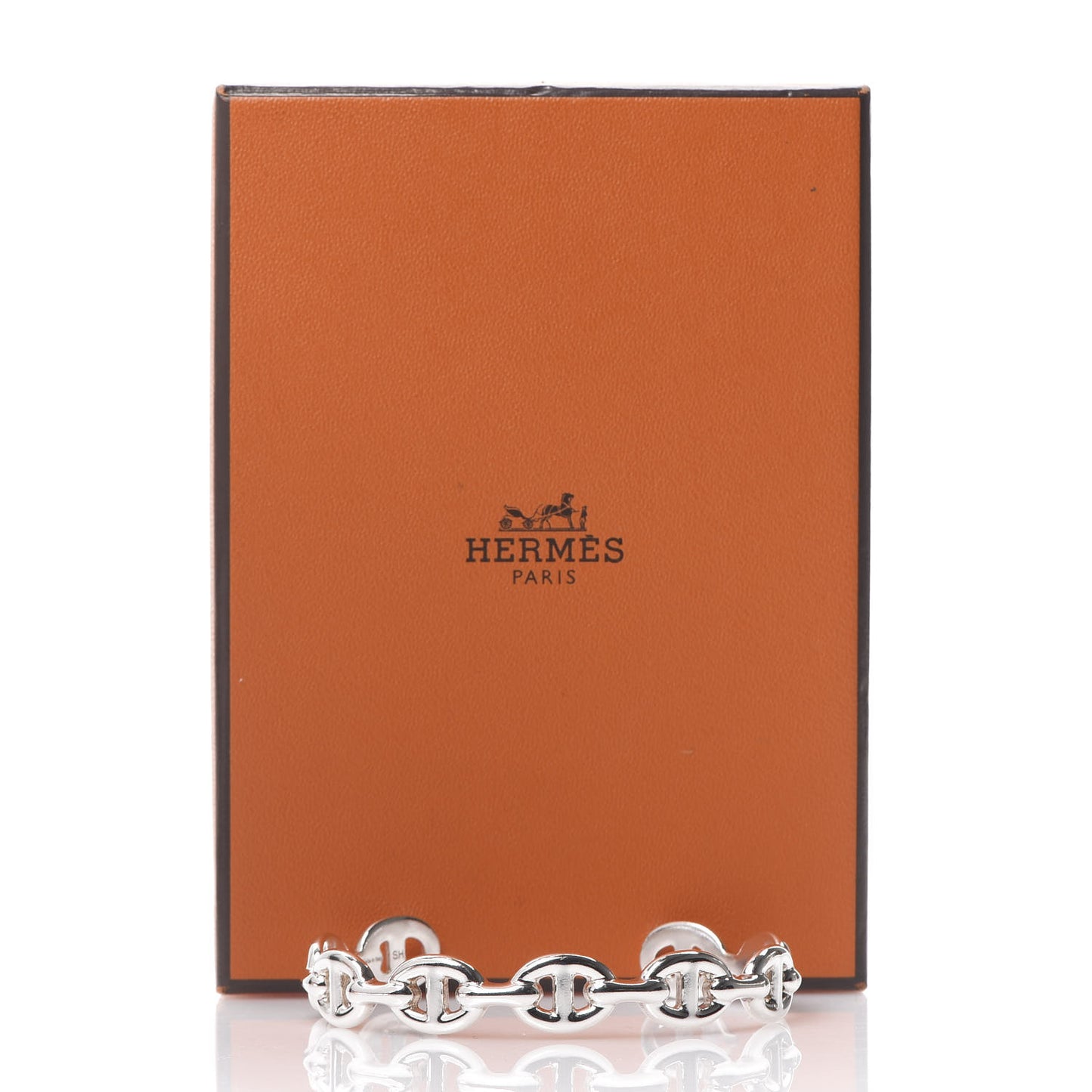 Sterling Silver MM Chaine d'Ancre Enchainee Cuff Bracelet SH
