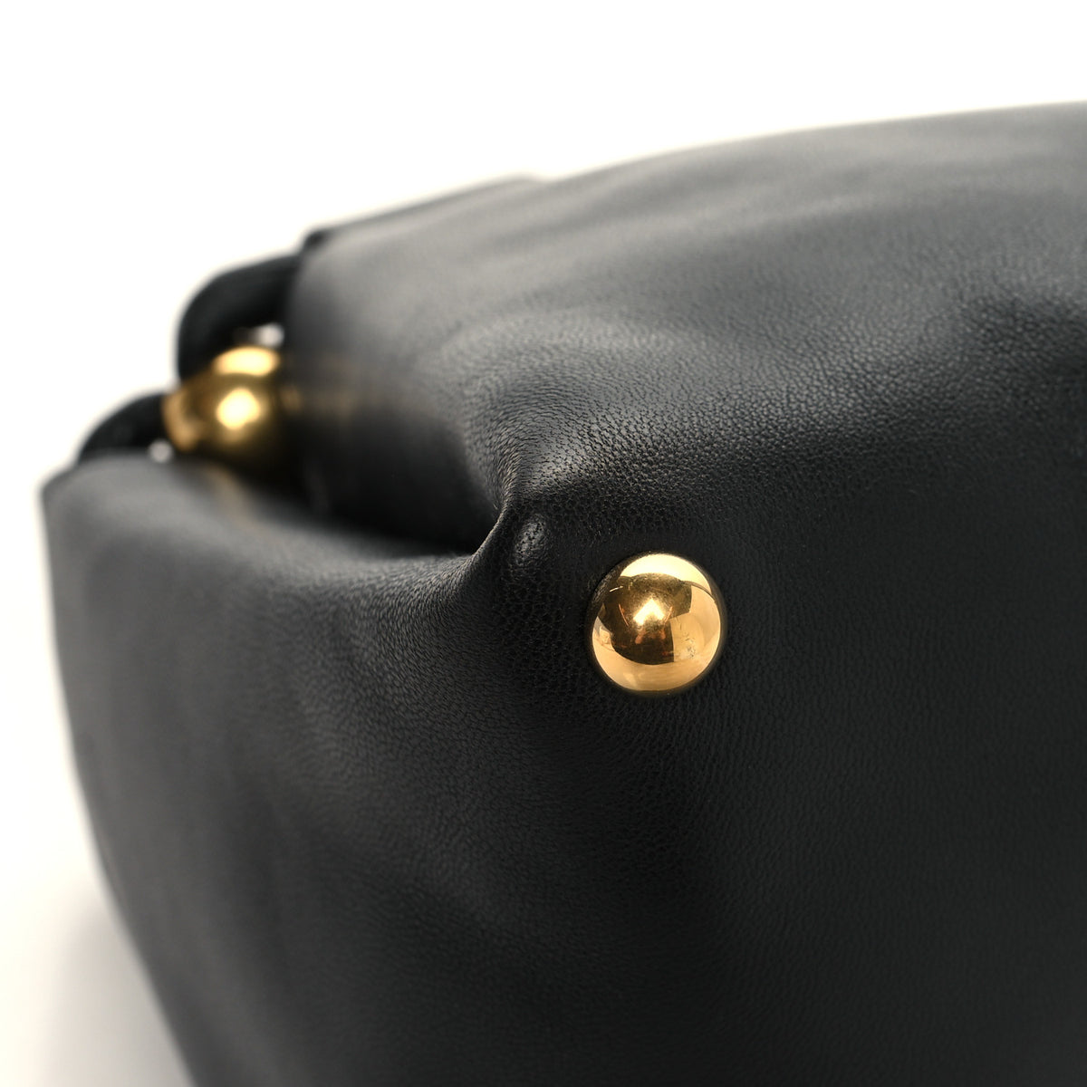 Calfskin Small Drawstring Pyramid Pouch Black