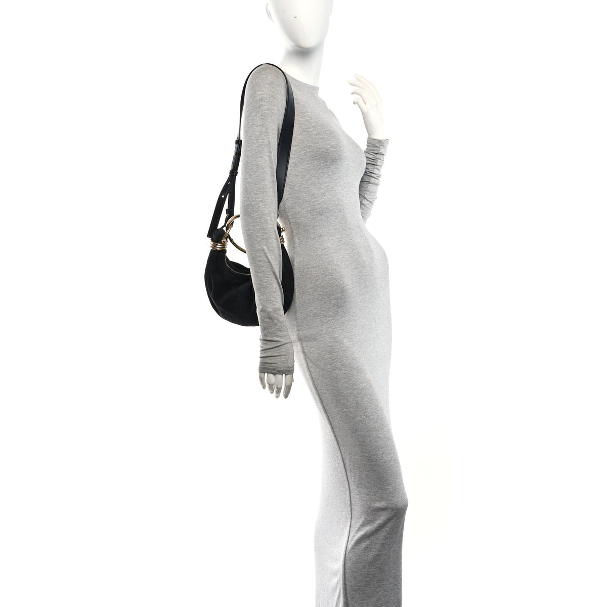 Chloe Suede Mini Bracelet Hobo Bag Black 2 of 10