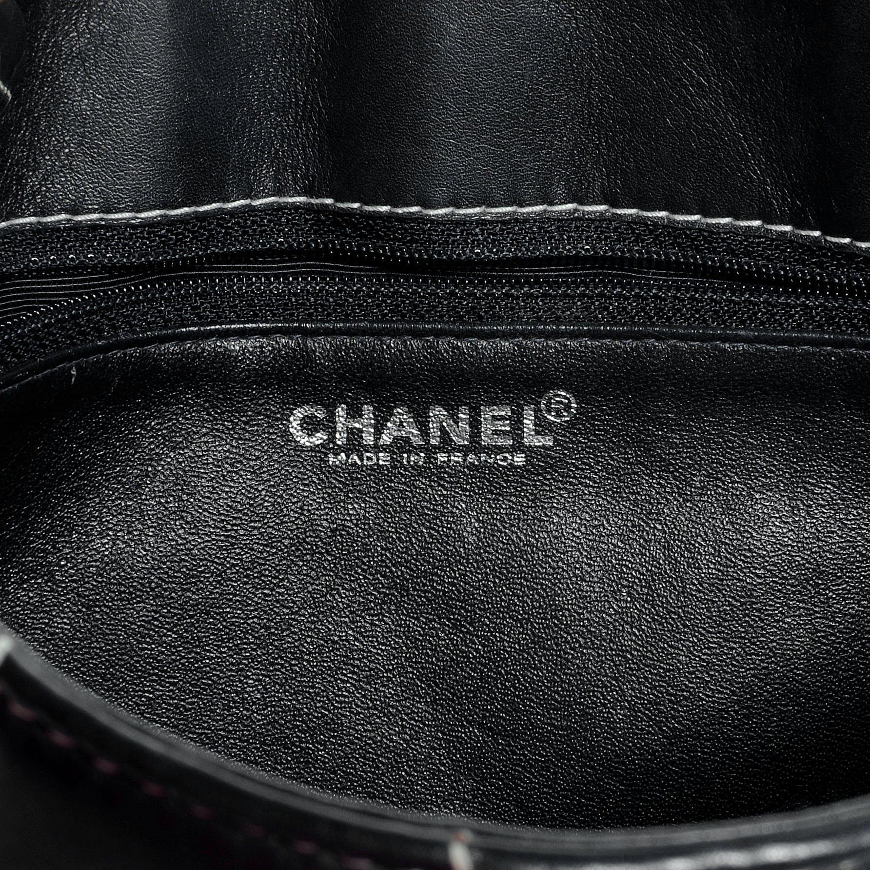Chanel Leather Contrast Stitch Surpique Shoulder Bag Navy 6 of 8