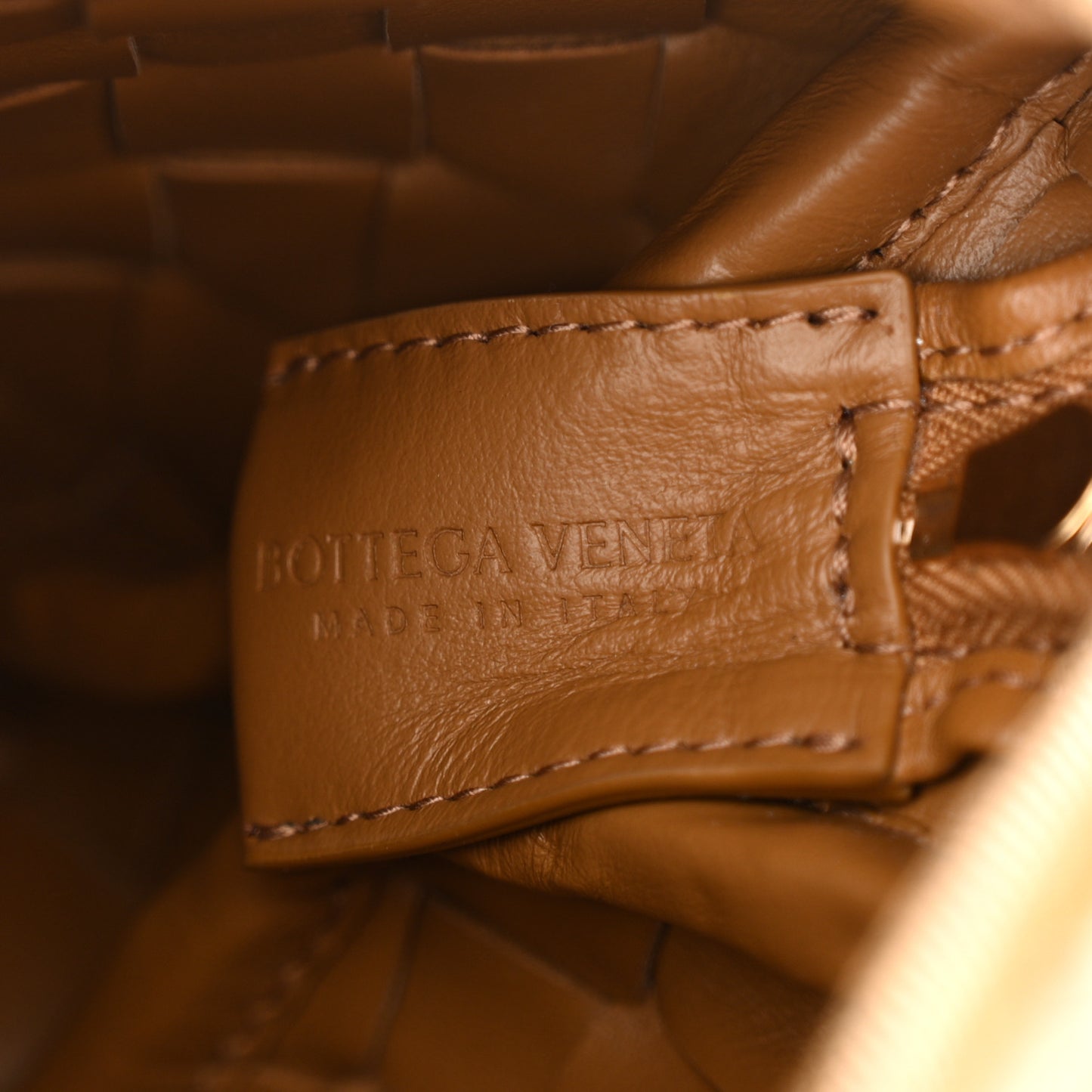 Nappa Intrecciato Mini Loop Camera Bag Camel