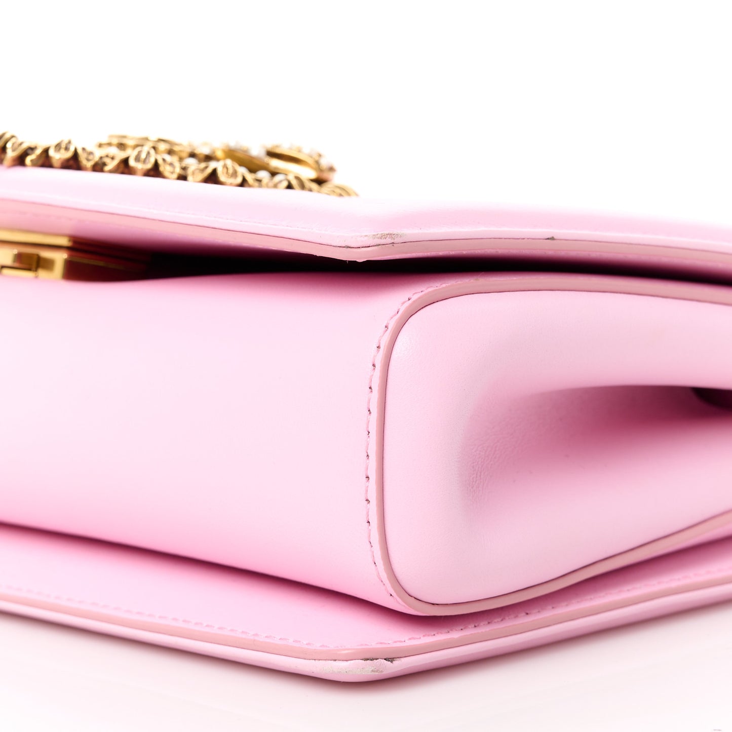 DOLCE GABBANA Calfskin Medium Devotion Crossbody Candy