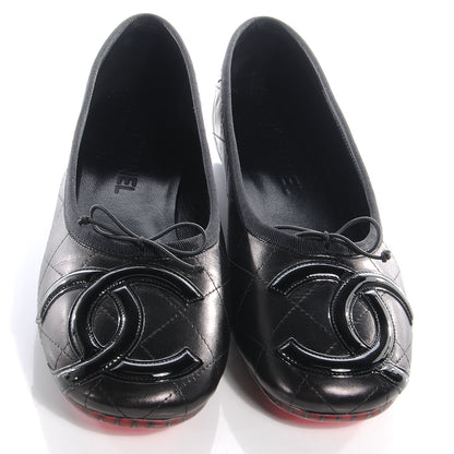 Chanel Leather Quilted Cambon Ballet Flats 40 Black 2 of 7