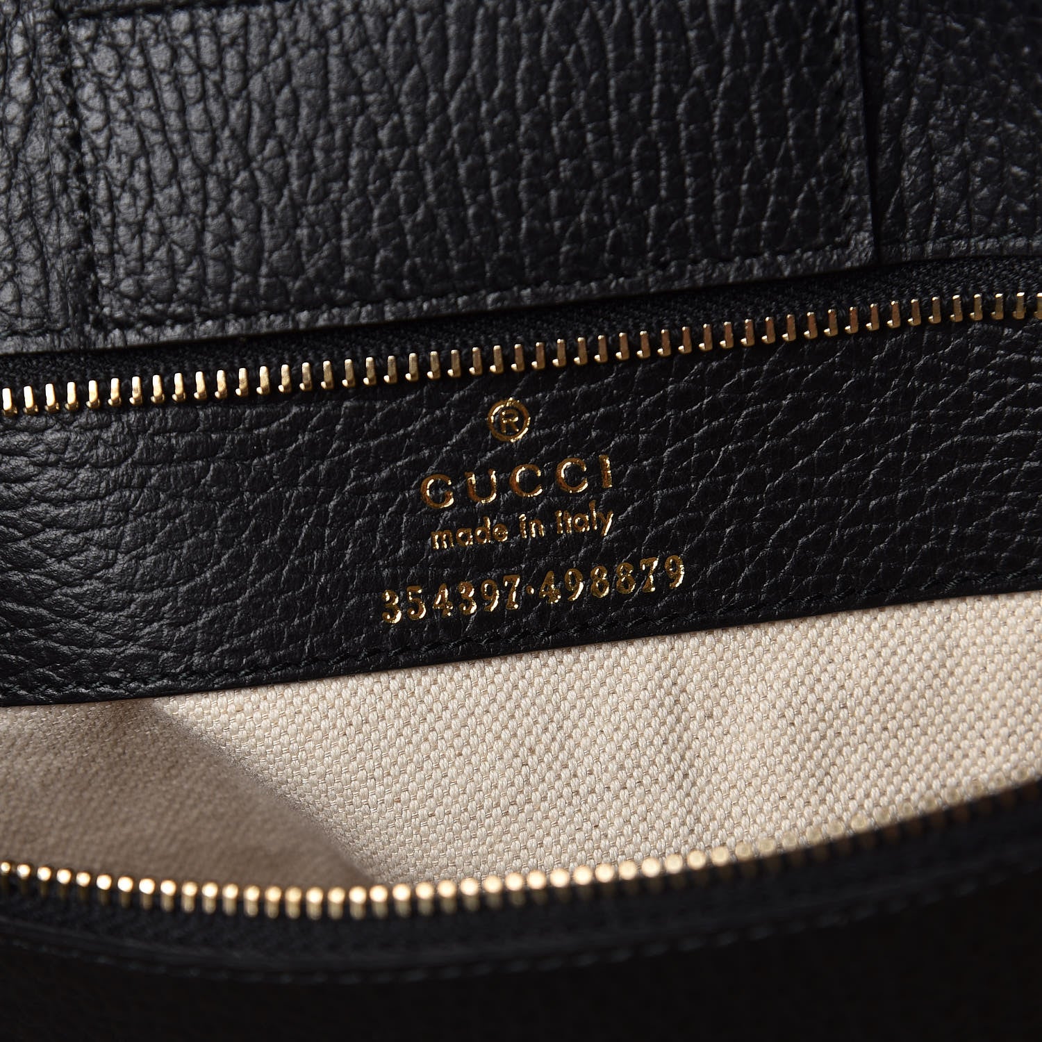 Gucci Pebbled Calfskin Medium Swing Tote Black 8 of 9