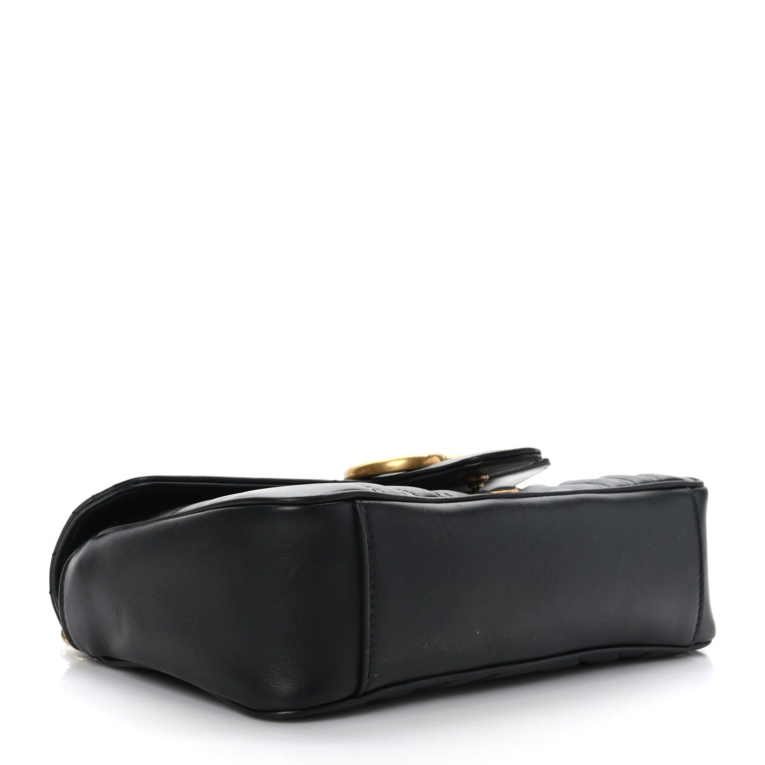 Gucci Calfskin Matelasse Small GG Marmont Shoulder Bag Black 4 of 9