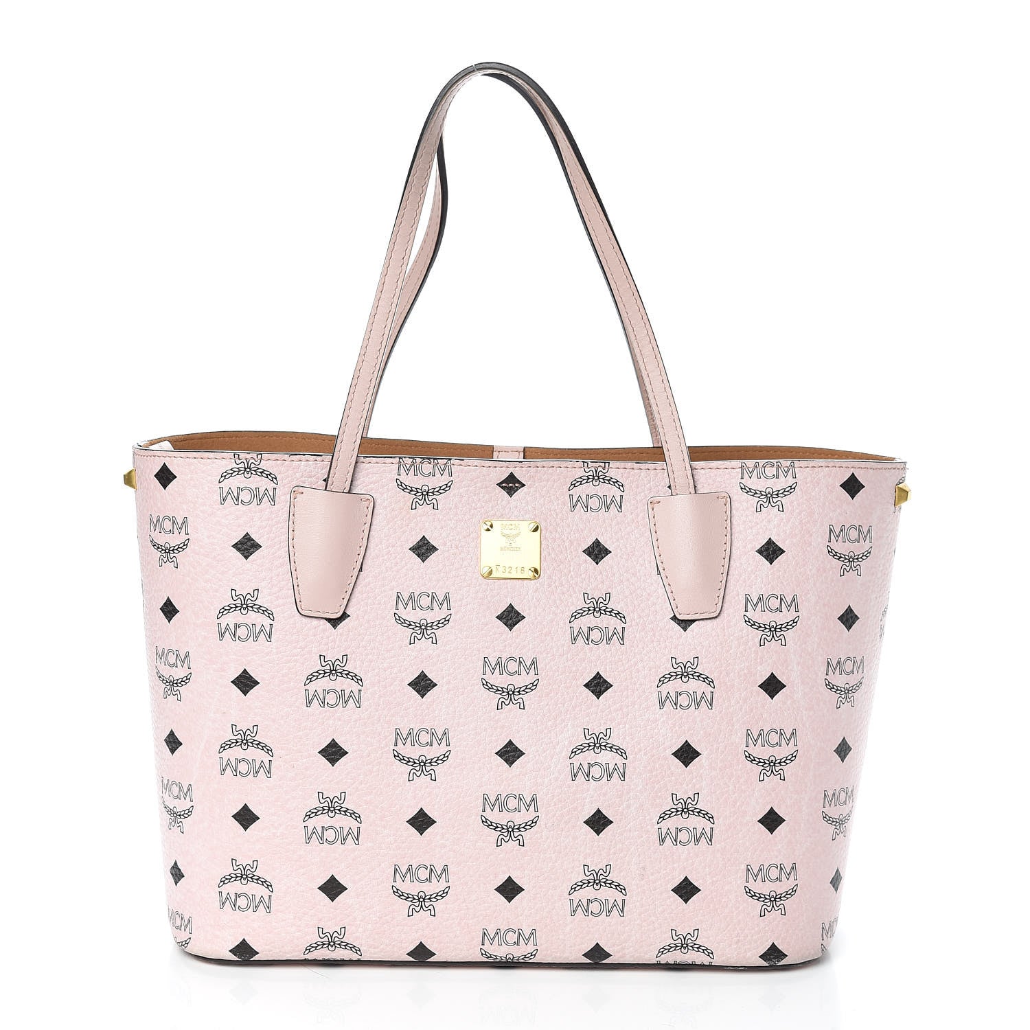 MCM Visetos Small Project Tote Chalk Pink 3 of 12