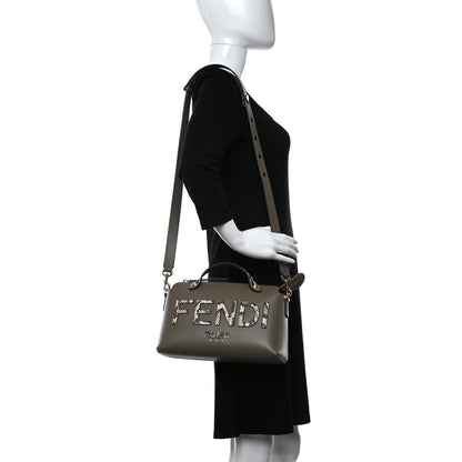 Fendi Vitello King Elaphe Python Print Logo Medium By The Way Boston Bag Tartufo Daisy Roccia 2 of 10