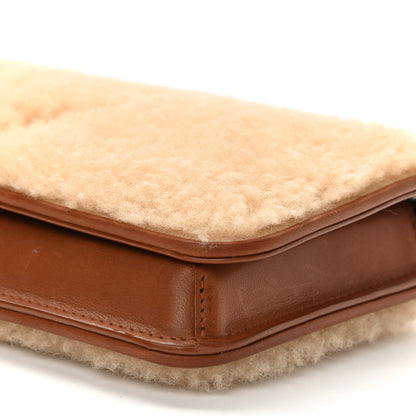 Saint Laurent Shearling Monogram Phone Holder Crossbody Brown 10 of 11