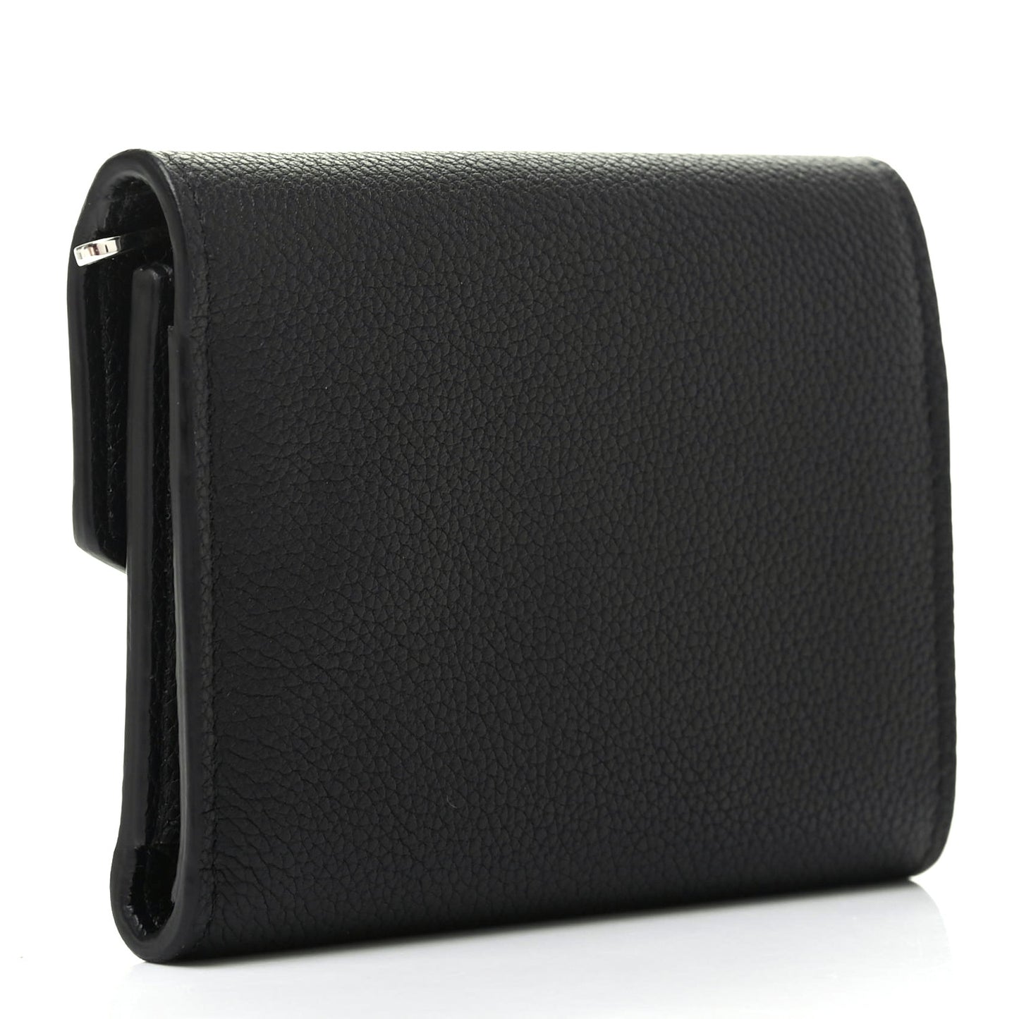 Soft Calfskin My Lockme Compact Wallet Black