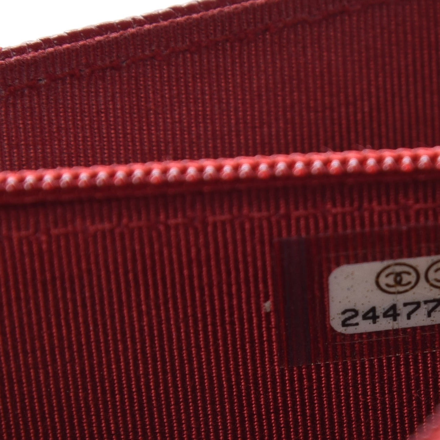 Caviar Quilted Square Wallet On Chain WOC Dark Red