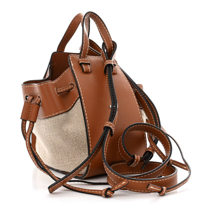 Loewe Calfskin Canvas Mini Hammock Shoulder Bag Natural Tan 3 of 10