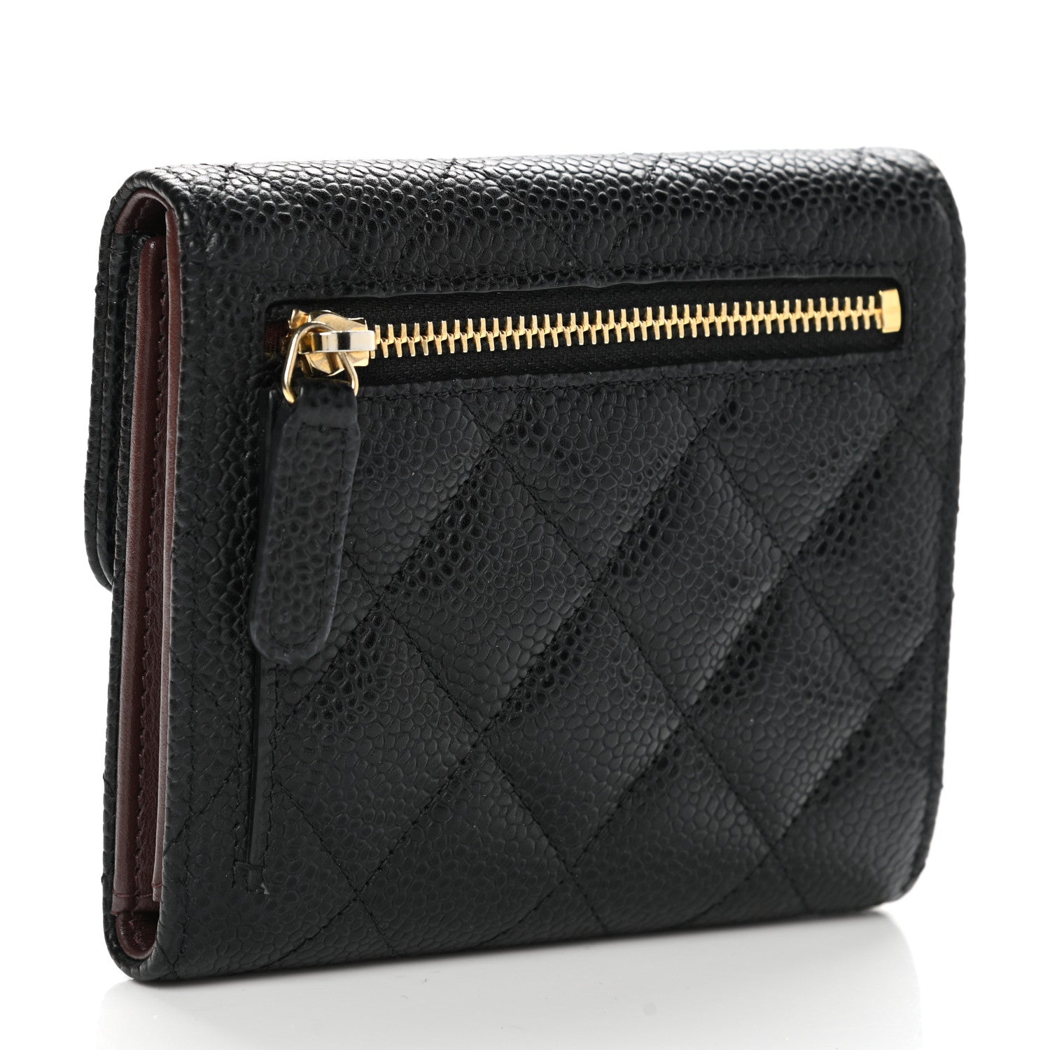 Chanel Caviar Quilted Compact Flap Wallet Black 3 of 9