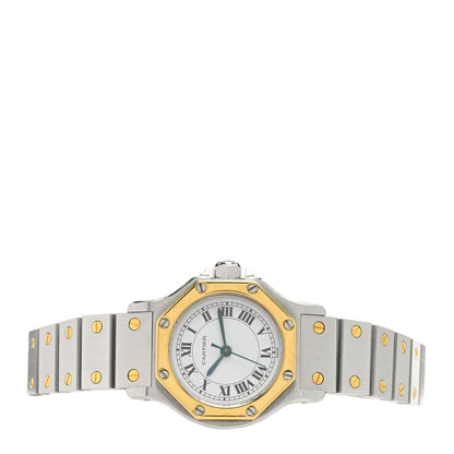 Cartier Stainless Steel 18K Yellow Gold 25mm Santos Octagon Automatic Watch 2 of 4